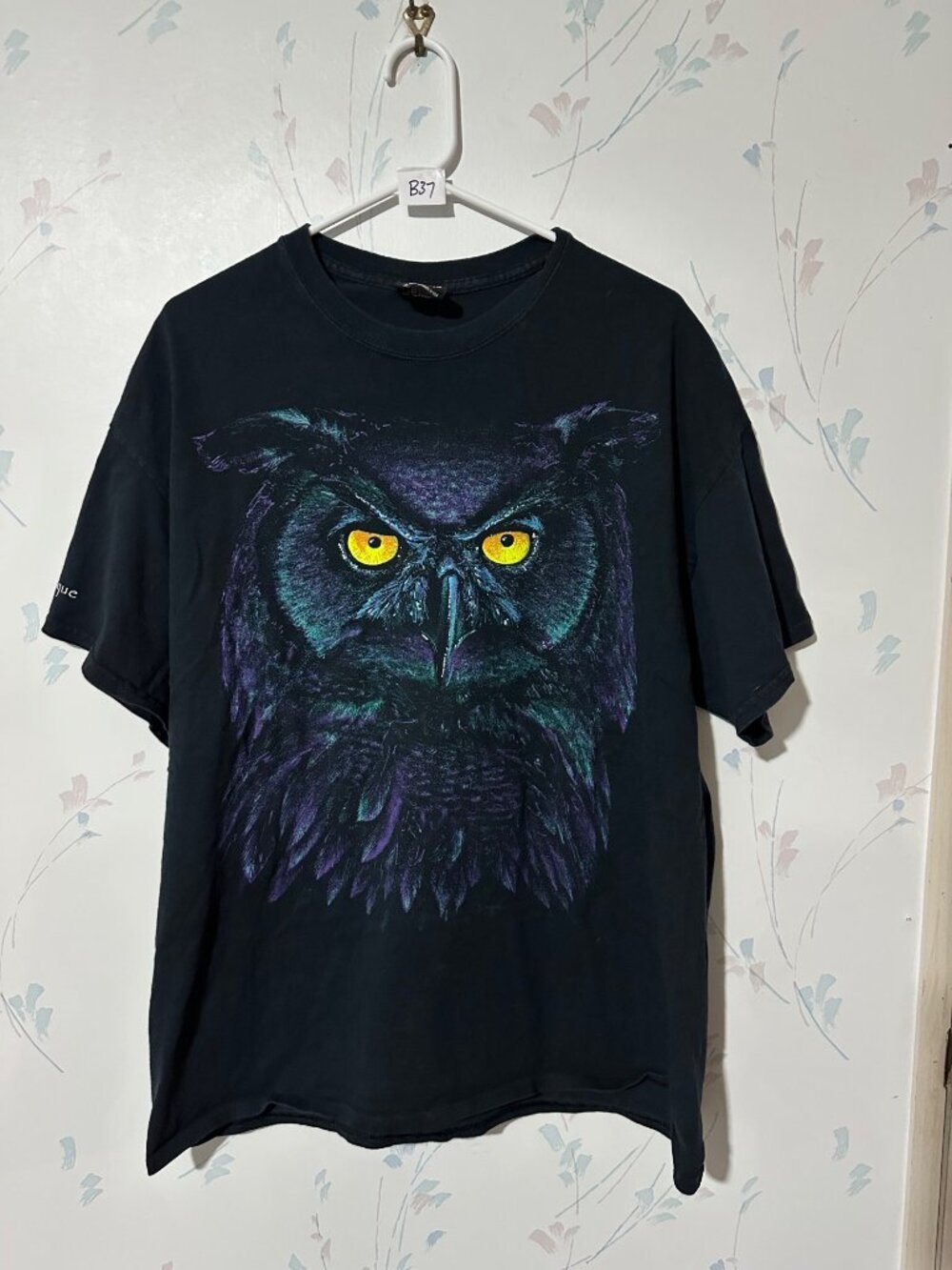 Sportex Owl Graphic T-Shirt X-Large Black Cotton Short Sleeve